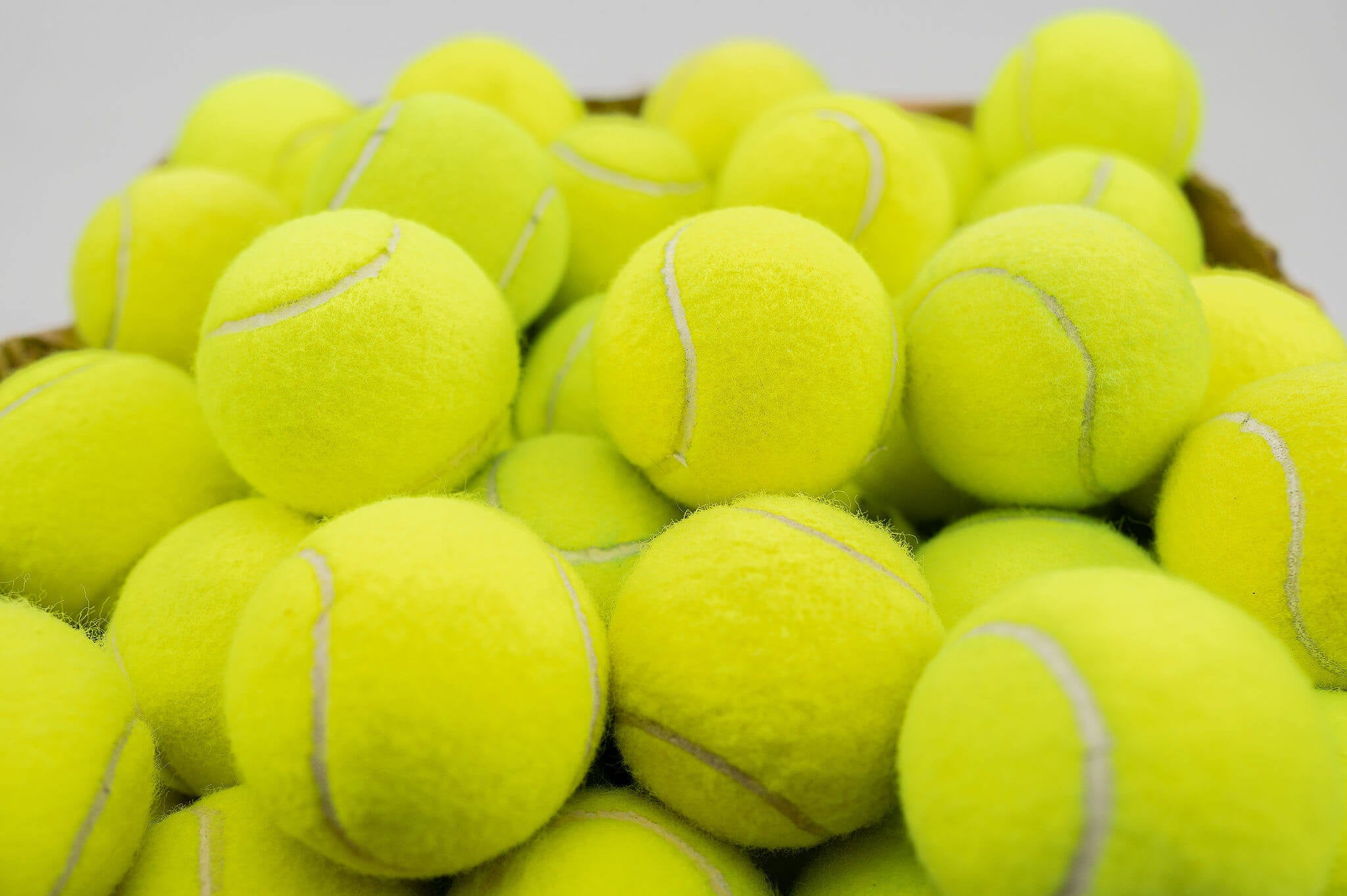 Close up on Recycled Tennis Balls